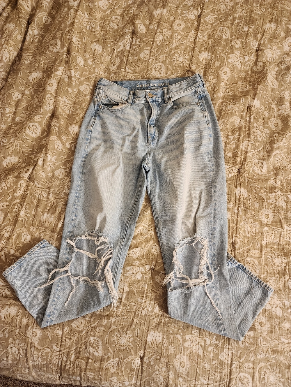 American Eagle Outfitters Light Blue Ripped Jeans